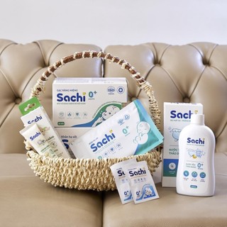 Gạc rơ lưỡi Sachi thành phần tự nhiên, làm sạch, kháng khuẩn bảo vệ nướu răng miệng cho bé - Hộp 10 gói/Hộp 30 gói