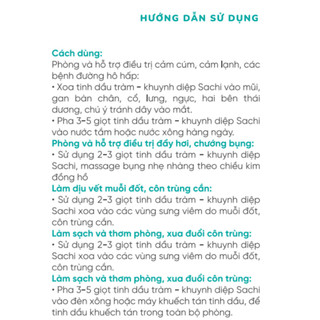 Tinh Dầu Tràm - Khuynh Diệp Sachi Giúp Làm Ấm Cơ Thể, Giảm Chướng Bụng, Làm Dịu Các Vết Côn Trùng Cắn 30ml