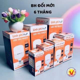 Bóng đèn LED 50/40/30/20/10/5w siêu sáng tiết kiệm điện, LED BULB trụ LINH PHI chống nước BẢO HÀNH đổi mới 6 tháng RABBI