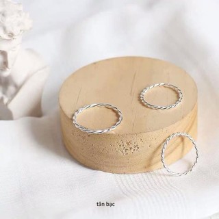 nhẫn bạc ta , kiểu soắn nhẹ nhàng - jena sliver