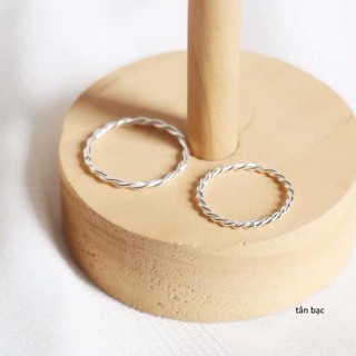 nhẫn bạc ta , kiểu soắn nhẹ nhàng - jena sliver