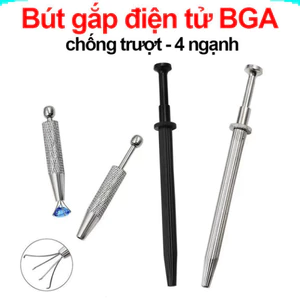Bút gắp chip điện tử BGA chống trượt, Nhíp gắp đá quý kim cương 4 ngạnh
