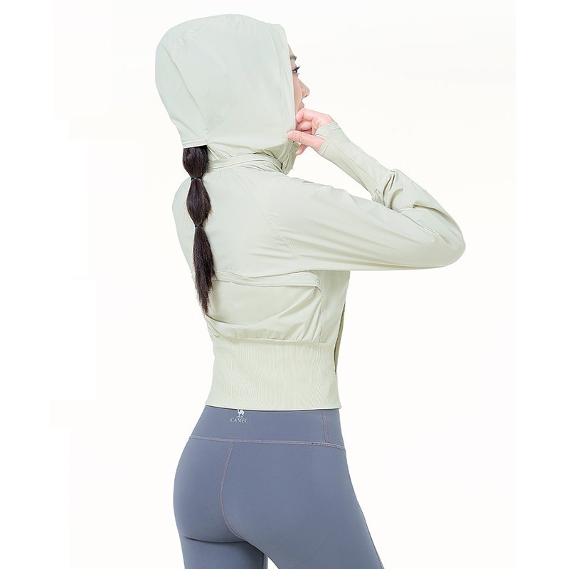 Ảnh CAMEL CROWN Yoga Wear Nữ Ice Sun Áo Khoác Chống Nắng Thoáng Khí Ngoài Trời Chống Thấm Nước Một Mảnh Áo Khoác 3