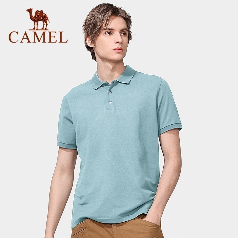 Ảnh Áo sơ mi CAMEL CROWN tay ngắn màu trơn thời trang trẻ trung cho nam 4
