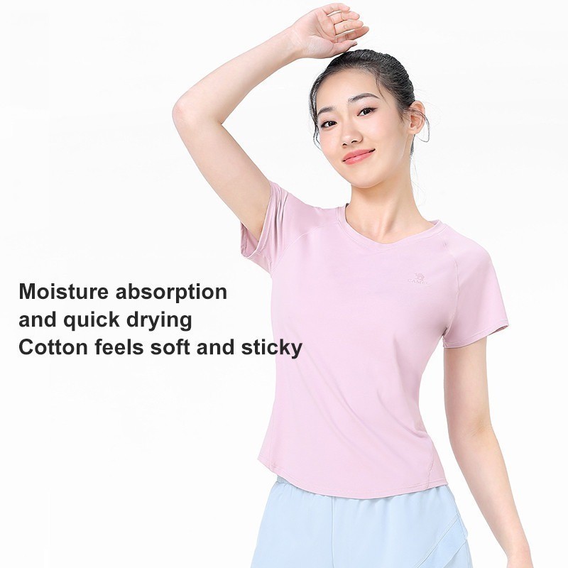 Ảnh Áo thun ngắn tay CAMEL CROWN dành cho nữ Giảm béo Ẩm thấm hút nhanh khô thoáng khí 3
