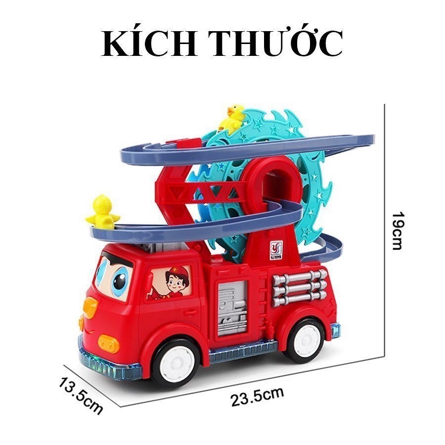 Đồ Chơi Leo Cầu Thang Cầu Trượt Xe Cứu Hỏa Đồ Chơi Xe Ô Tô Đồ Chơi Chở Đường Đua Có Đèn Nhạc - Đồ Chơi PUPU HOUSE