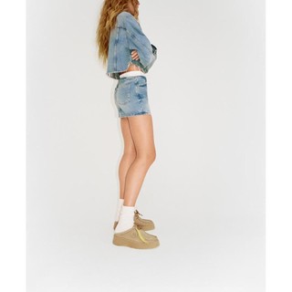 Áo Zara made in Morocco đủ tag khoác Denim croptop phong cách và chân váy cạp trắng Luumooc