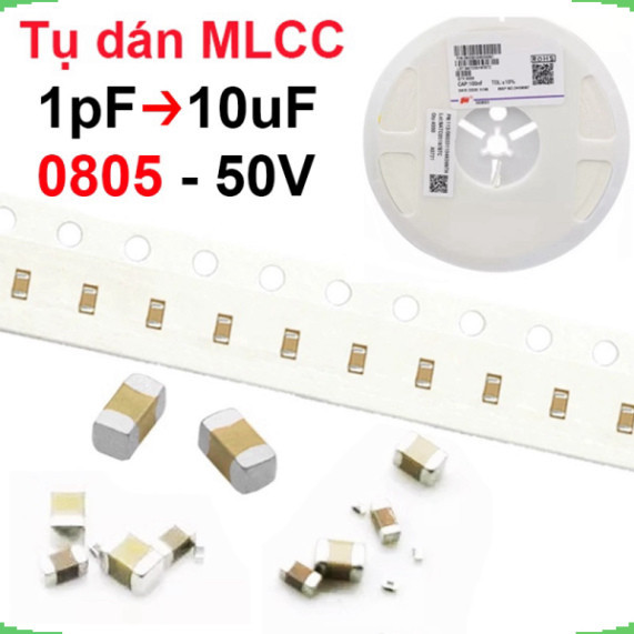 [Giá bán sỉ] (100 cái) tụ gốm, tụ dán đa lớp MLCC - size 0805 - 50V