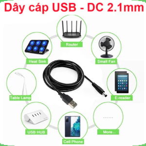 Dây cáp, dây sạc chuyển USB 5V ra DC 5.5*2.1mm