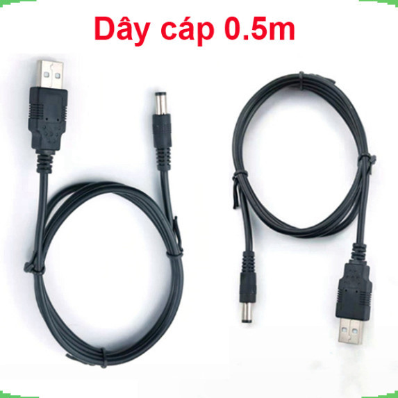 [Giá bán sỉ] (5 cái) Dây cáp, dây sạc chuyển USB 5V ra DC 5.5*2.1mm