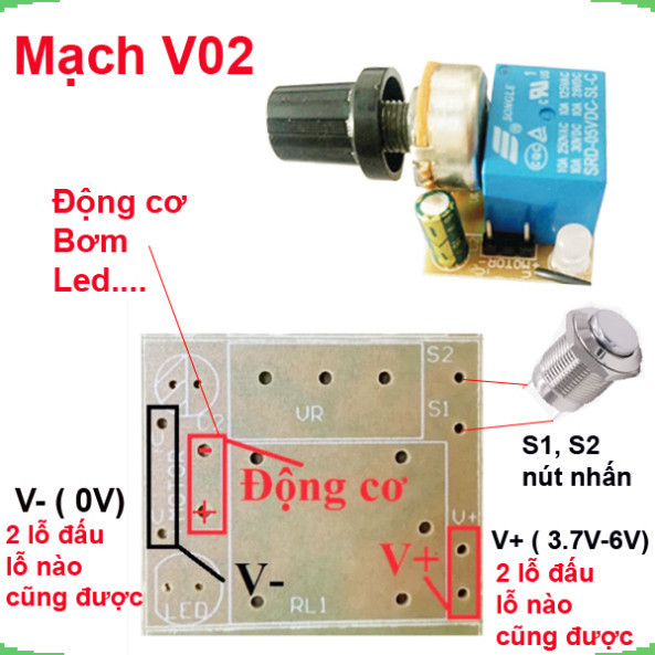 Mạch Delay 0 - 8s V02 (Dùng làm Máy rót rượu nhấn nút rót )