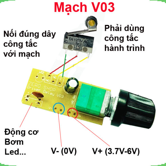 Mạch Delay 0 - 8s V02 (Dùng làm Máy rót rượu nhấn nút rót )