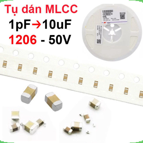 [Giá bán sỉ] (100 cái) tụ gốm, tụ dán đa lớp MLCC - size 1206 - 50V