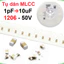 tụ gốm, tụ dán đa lớp MLCC - size 1206 - 50V