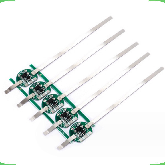 [Giá bán sỉ] (5 cái) Mạch bảo vệ hàn đầu pin Lithium 1S 3.7V 2 - 4.5A (1 - 3 MOS) có hàn kẽm sẵn ( PCB tròn)