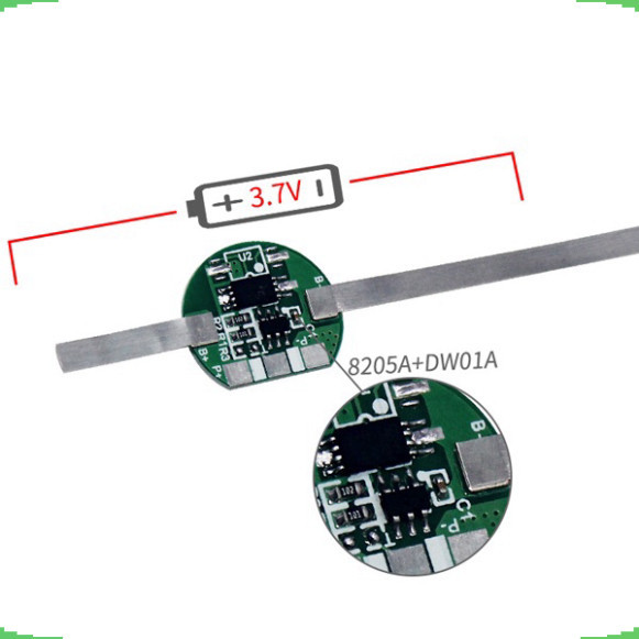[Giá bán sỉ] (5 cái) Mạch bảo vệ hàn đầu pin Lithium 1S 3.7V 2 - 4.5A (1 - 3 MOS) có hàn kẽm sẵn ( PCB tròn)