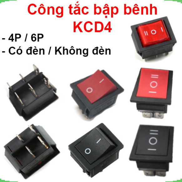 [Giá bán sỉ] (2 cái) Công tắc bập bênh KCD4 16A/250V 25x31mm