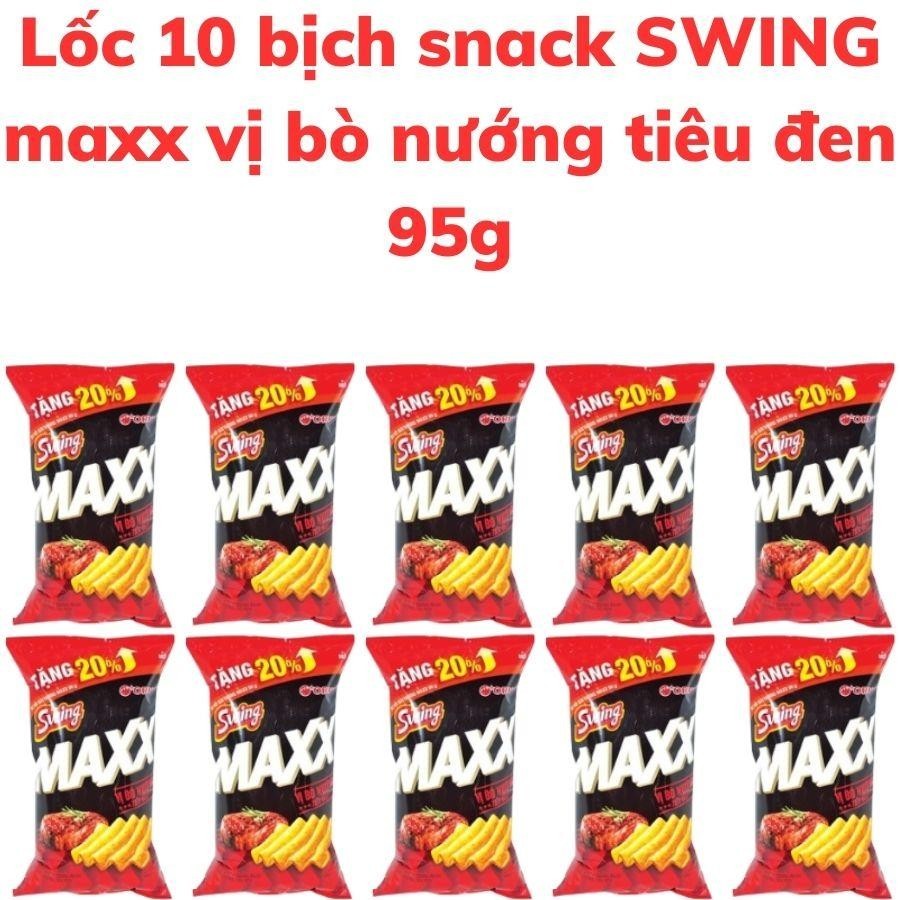 Bánh snack khoai tây SWING maxx vị bò nướng tiêu đen bịch 95g | Shopee ...
