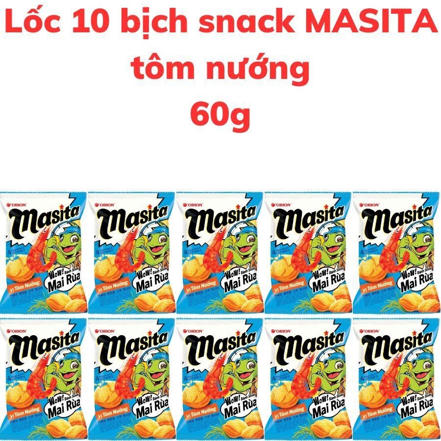 Bánh snack mai rùa 4 lớp MASITA vị tôm nướng bịch 60g | Shopee Việt Nam