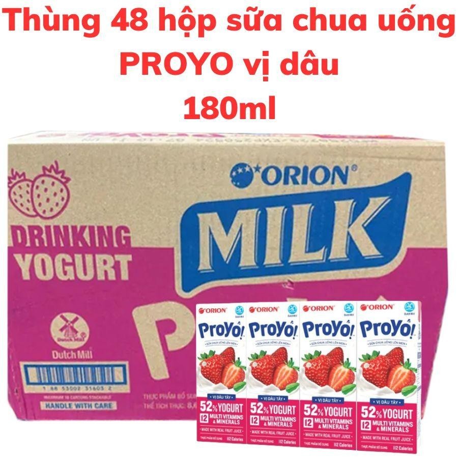 Sữa chua uống PROYO vị dâu tây hộp 180ml | Shopee Việt Nam