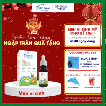 Tích điểm Men vi sinh cho bé Avisure Baby Probiotic từ Mỹ hỗ trợ bé ăn ngon, tiêu hoá khoẻ 20ml
