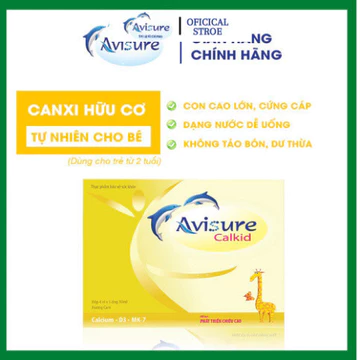 Combo 3 hộp Avisure calkid - Canxi hữu cơ cho bé Hộp 30 ống Date mới - Canxi tăng chiều cao ,chắc xương hấp thụ tốt