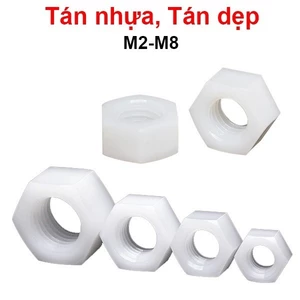 Đai ốc, tán dẹp, tán Ecu nhựa trắng M2-M8