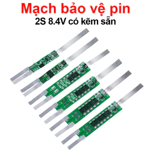 Mạch Bảo Vệ Pin Lithium 2S 8.4V - Dòng Xả 2A-9A, Chống Quá Tải, Có Kẽm Hàn Sẵn