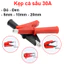 Kẹp cá sấu 30A vỏ cao su đỏ+ đen