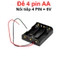 Đế pin tiểu, pin AA đầu ra dây nối tiếp, đế pin có nắp có kèm công tắc