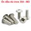 Ốc vít pake đầu dù M3 inox 304 dài 6-15mm