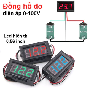 Đồng hồ hiển thị điện áp DC 0V - 100V 3 dây