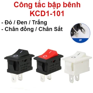 Công Tắc Bập Bênh KCD1-101 2 Chân 6A 250V Size 15x21mm