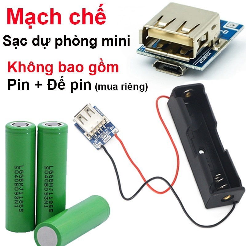 Mạch chế sạc Cell dự phòng 5V 600mA mini có led báo trạng thái ...