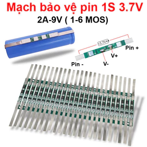 Mạch Bảo Vệ Pin Lithium 1S 3.7V 2 Cái - Dòng Xả 2A-9A, 1-6 MOS, Có Hàn Kẽm Sẵn