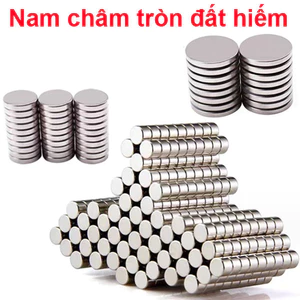 Nam Châm Đất Hiếm Tròn Không Lỗ - Từ Tính Lớn, Màu Trắng NdFeB, Mạ Niken