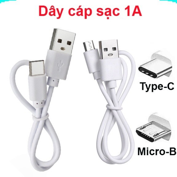Dây cáp sạc USB màu trắng Micro/ type C - Chỉ sạc hoặc sạc + truyền dữ ...