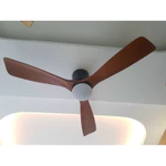 Quạt Trần 3 Cánh Gỗ Sát Trần Cổ Ngắn Đường Kính Cánh 1m32 Có Điều Khiển Từ Xa Thông Minh Phòng Khách - 100% Lõi Đồng — ảnh 1