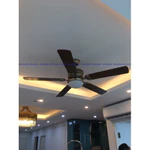 Quạt trần có đèn 5 cánh cổ điển Châu Âu,6 tốc độ mát,điều khiển từ xa có chế độ đảo chiều hút ẩm - LÕI ĐỒNG CAO CẤP — ảnh 2