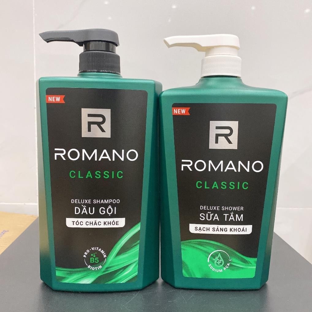 Combo Dầu gội và Sữa tắm Romano Classic cổ điển lịch lãm 650g/chai ...