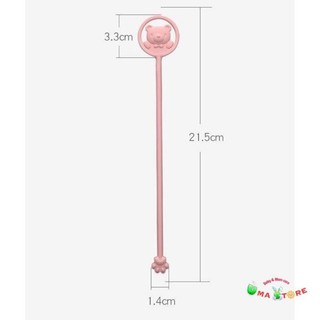 Que khuấy sữa silicone hình gấu cho bé, đổi màu theo nhiệt độ nước