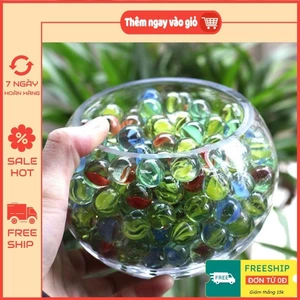 Set 100 Viên Bi Thủy Tinh Trong Suốt Loại 16mm giá rẻ nhiều màu - Bi Ve bắn tuổi thơ cho bé giá sỉ