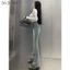 Quần bò ống loe 2 TÚI trước, quần jeans ống loe màu xanh rêu siêu xinh LN 26