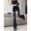 Quần Jeans ống loe Rách 2 Gối trước, quần bò ống loe tua rua gấu siêu xinh LN