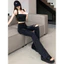 Quần Jeans ống loe Rách 2 Gối trước, quần bò ống loe tua rua gấu siêu xinh LN