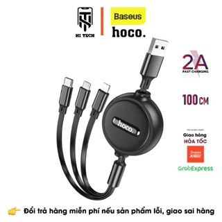 Dây sạc nhanh 3 trong 1 HOCO X75, dây rút dài 1m, hỗ trợ sạc nhanh cho iphone, Typec-C - Micro - Nightling