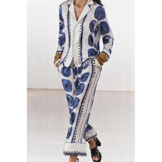 Zara made in Morocco đủ tag áo sơ mi và quần dài họa tiết ô hình Luumooc