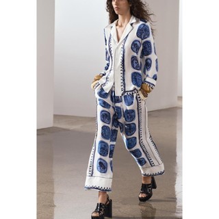Zara made in Morocco đủ tag áo sơ mi và quần dài họa tiết ô hình Luumooc