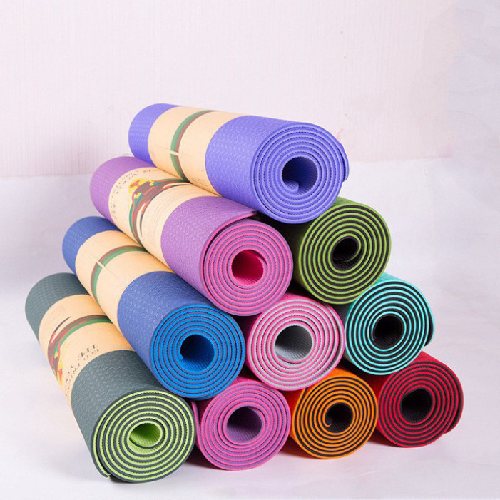 Thảm Tập yoga PTLUXURY chống trượt 2 lớp dày chất liệu cao su non TPE cao cấp [ HÀNG TỐT ]