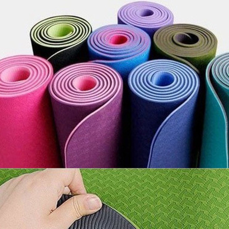 Thảm Tập yoga PTLUXURY chống trượt 2 lớp dày chất liệu cao su non TPE cao cấp [ HÀNG TỐT ]